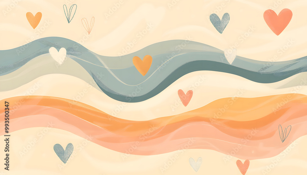 Abstract Pastel Heart Shapes Minimalist Background Design Abstract Pastel Heart Shapes Minimalist Background Design