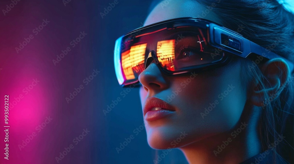 Woman in Virtual Reality. Woman in Virtual Reality.