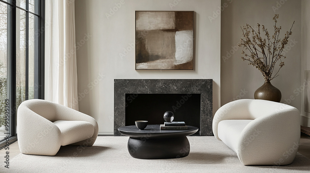 Fototapeta premium Streamlined forms and sleek lines are the hallmarks of modern minimalism, creating a sophisticated yet approachable aesthetic.