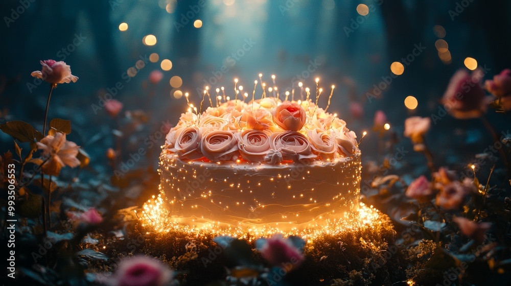 Rose Cake in Forest. Rose Cake in Forest.