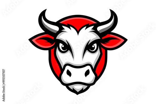 Cow head mascot logo design vector photo