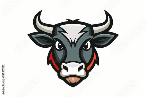 Cow head mascot logo design vector photo