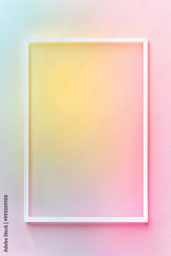 A gradient from pale yellow to soft pink with a thin white frame, the middle empty and blending into the background A gradient from pale yellow to soft pink with a thin white frame, the middle empty and blending into the background