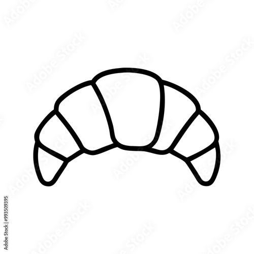 Simple vector icon of a croissant in outline style