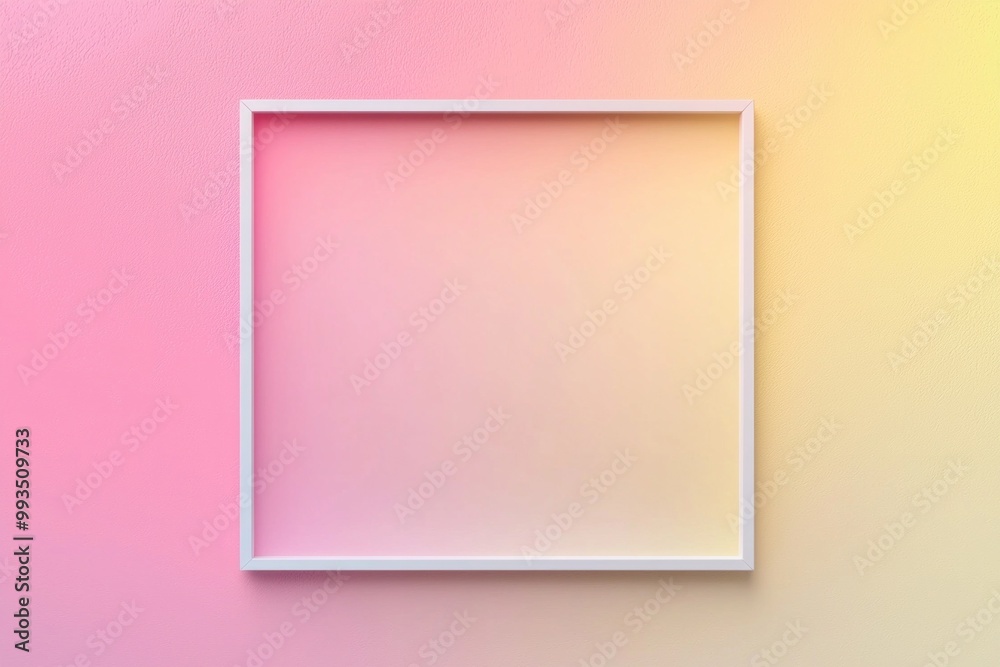 A gradient from pale yellow to soft pink with a thin white frame, the middle empty and blending into the background A gradient from pale yellow to soft pink with a thin white frame, the middle empty and blending into the background