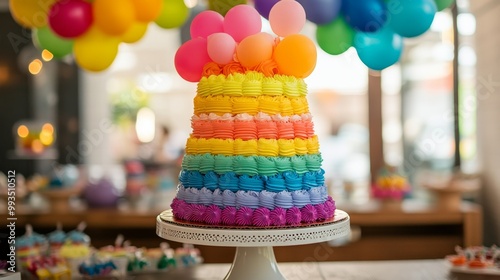 Rainbow Birthday Cake.