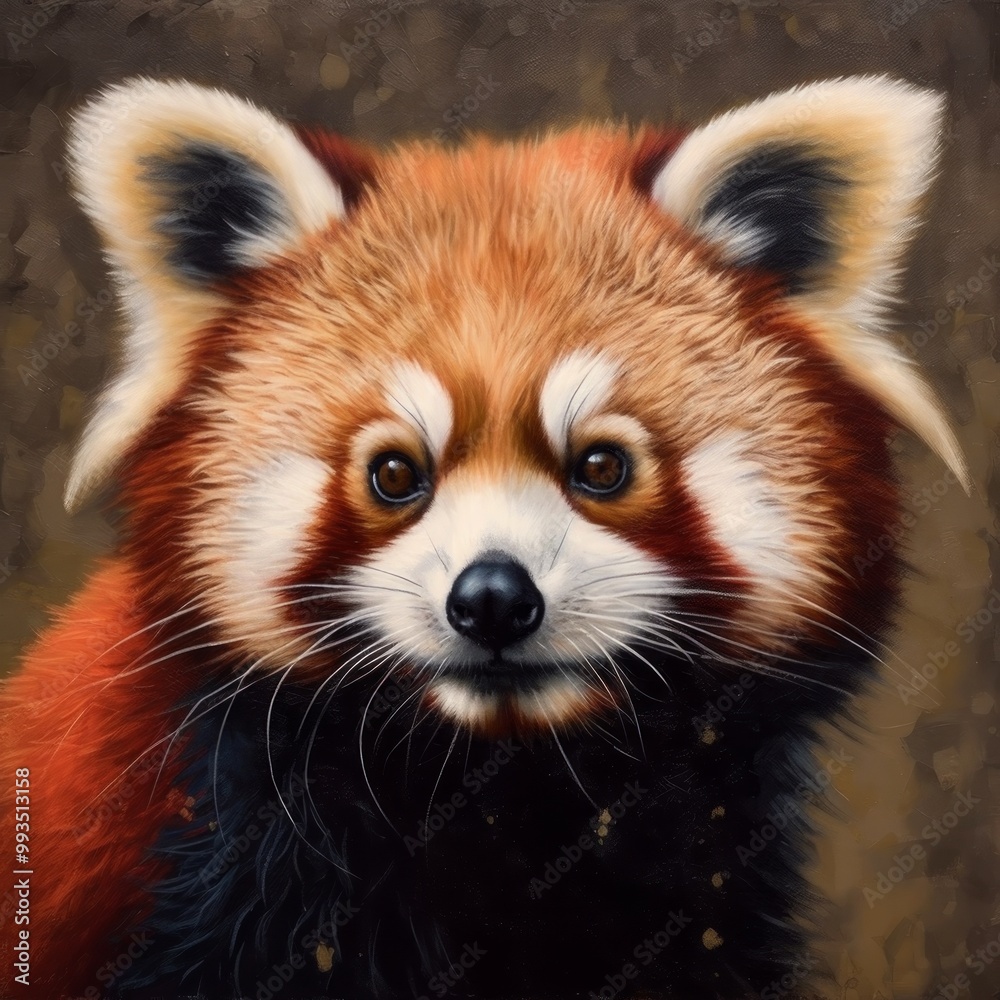 A close-up illustration of a red panda's expressive face. A close-up illustration of a red panda's expressive face.