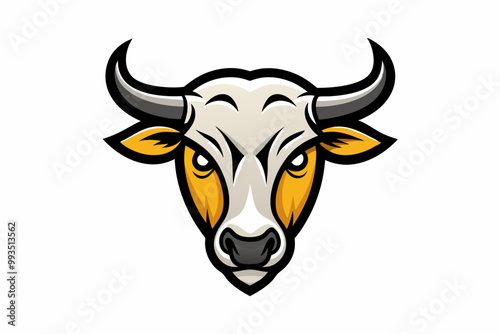 Cow Skull head mascot logo design vector