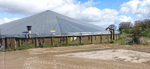Canvastavla Danish slurry tank building at a cattle farm in Denmark