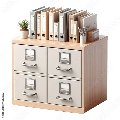 Filing cabinet isolated on transparent background