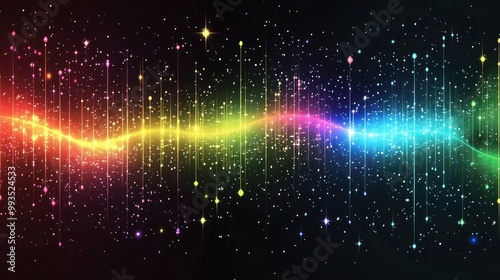 Abstract Rainbow Lights and Stars