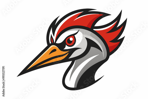 Crane head mascot logo design vector