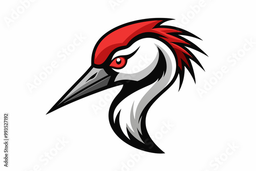 Crane head mascot logo design vector