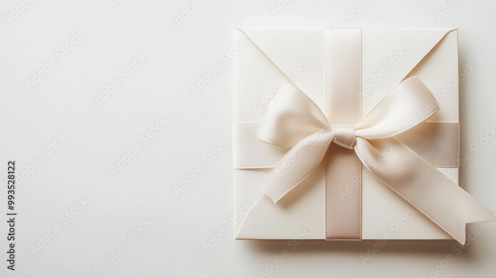 Chic Ribbon Bow Attached to a Note Card with Paper Label Chic Ribbon Bow Attached to a Note Card with Paper Label