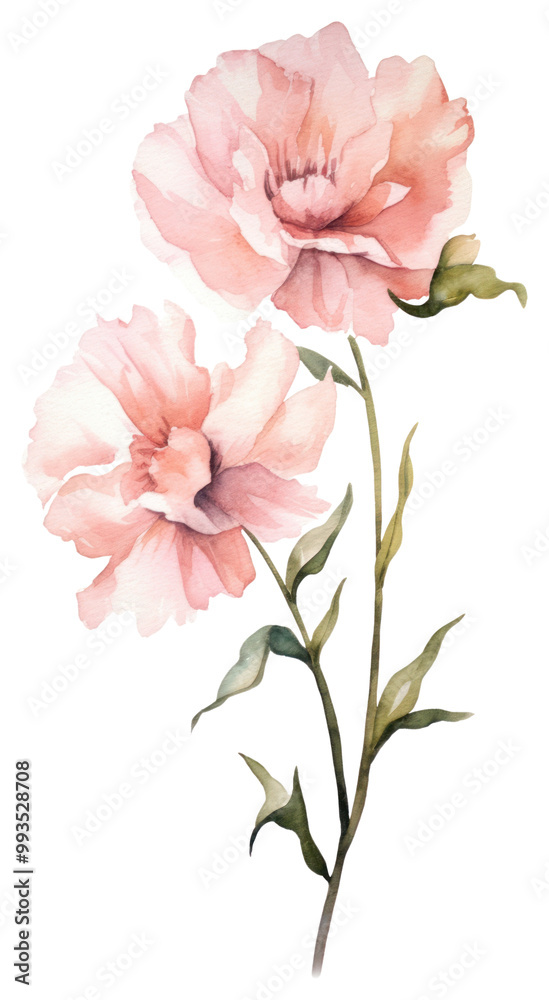 PNG Delicate watercolor pink flowers PNG Delicate watercolor pink flowers