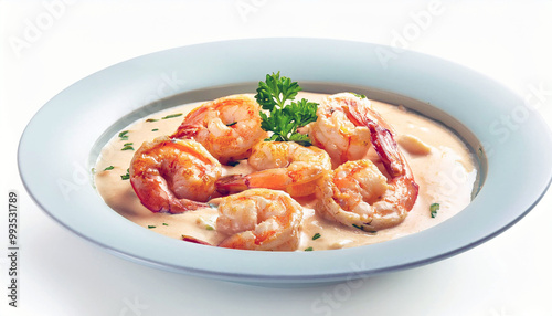 Creamy Shrimp Dish with Parsley Garnish