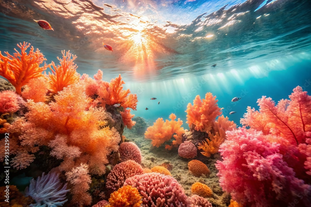 Fototapeta premium Soft Peach Color Coral with Delicate Textures and Patterns for Vibrant Underwater Scenes and Decor