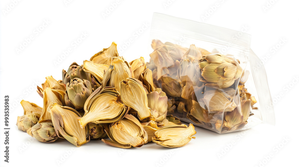 Dehydrated Artichokes Packaged in Clear Standup Pouch Dehydrated Artichokes Packaged in Clear Standup Pouch