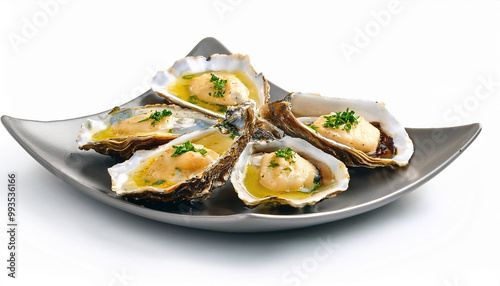 Close Up of Raw Oysters on a Plate