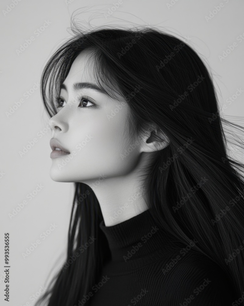 Woman with Sleek Black Hair in Motion Wearing Minimalist Black Outfit
Woman with Sleek Black Hair in Motion Wearing Minimalist Black Outfit