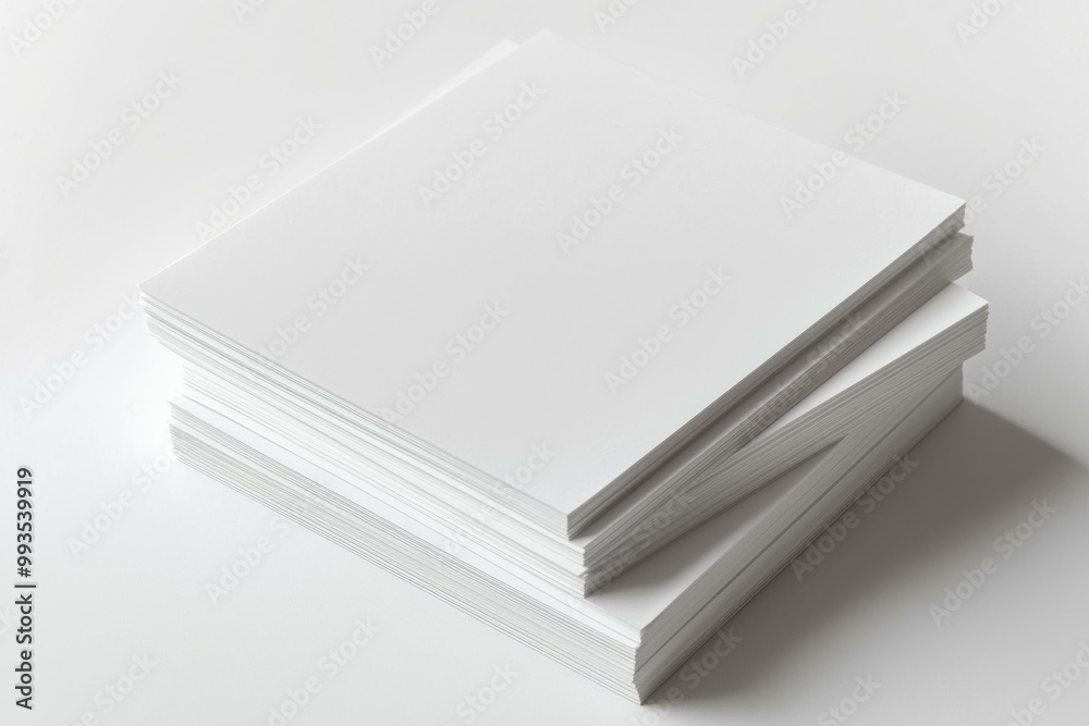 Blank A4 Stacked Paper Mockup isolated created with Generative AI Blank A4 Stacked Paper Mockup isolated created with Generative AI