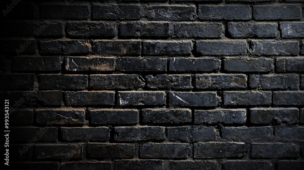 Obraz premium Dark Black Brick Wall Texture