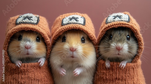 Adorable Hamsters in Cozy Knit Sweaters photo