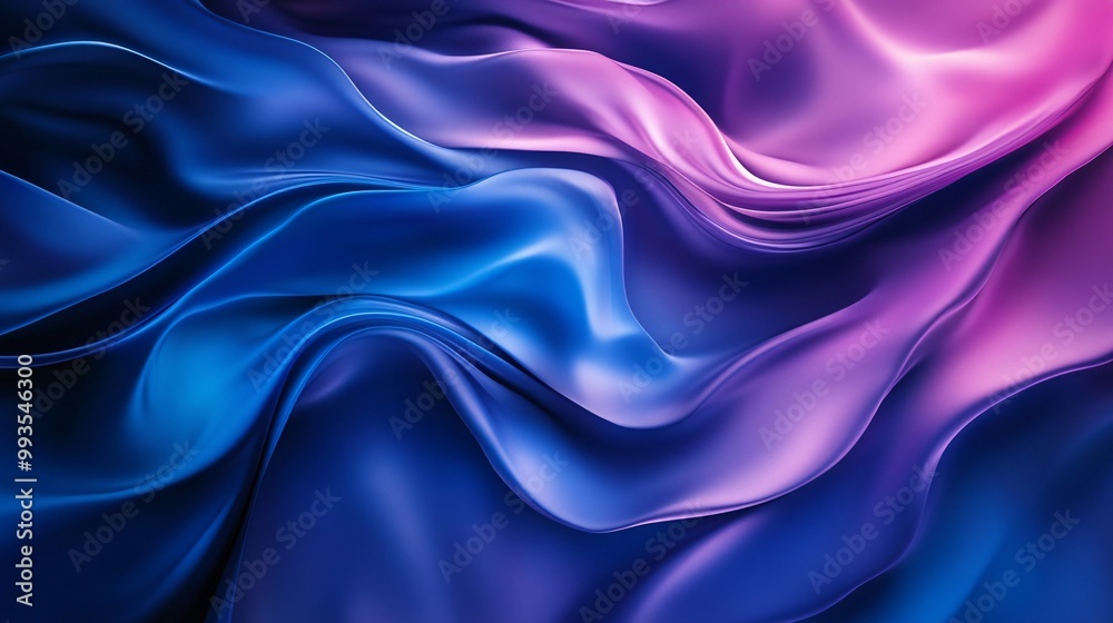 Obraz premium Tranquil Fluidity - Abstract Organic Shapes in Deep Blues and Purples