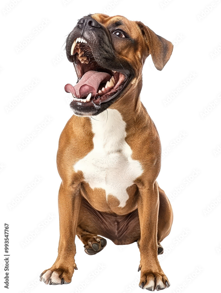 Joyful Boxer Dog on Isolated White Background Joyful Boxer Dog on Isolated White Background
