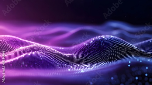 Luminous Digital Matrix: Purple Gradient Waves and Dots