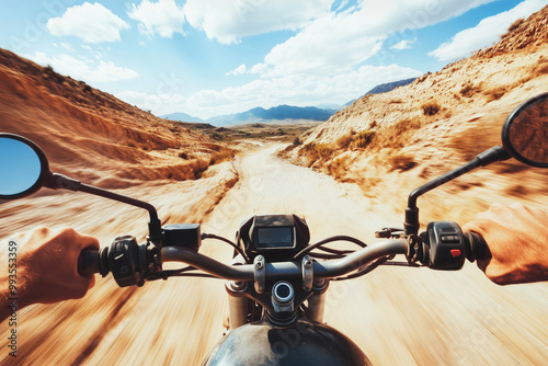 First-person off-road motorcycle racing