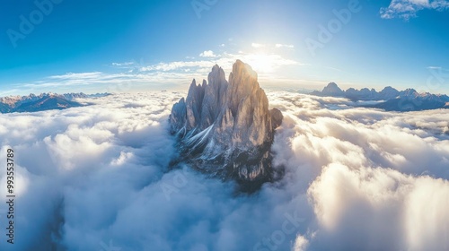 Italian Dolomites' Grohmannspitze seen from above the clouds
 photo