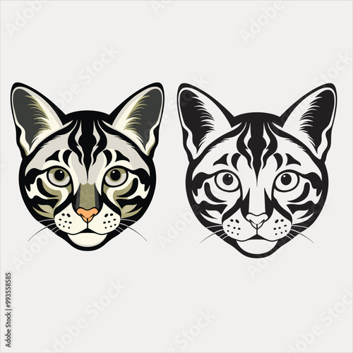  Siamese Cat, Persian Cat, Maine Coon Cat, Bengal Cat, Sphynx Cat. vector