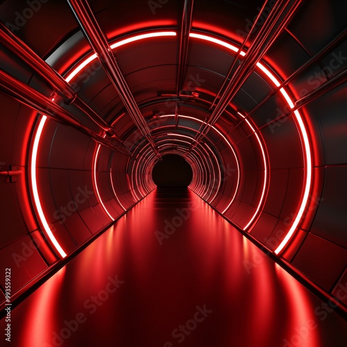 3D render of a red futuristic background