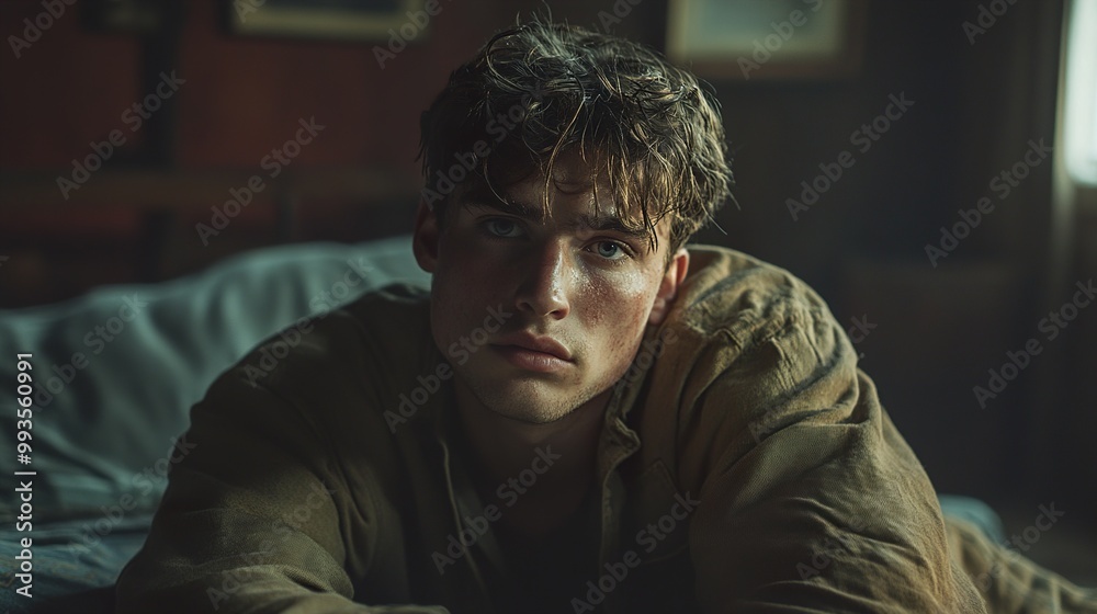 Intense Gaze: A Portrait of a Young Man Intense Gaze: A Portrait of a Young Man