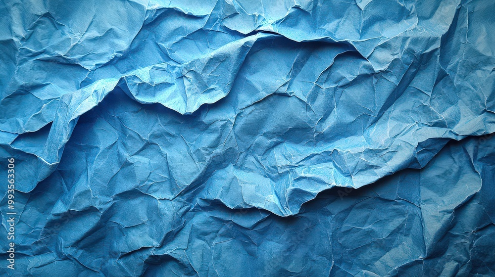 Crumpled Blue Paper Texture: Abstract Background for Creative Designs Crumpled Blue Paper Texture: Abstract Background for Creative Designs