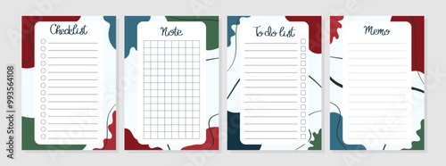 Winter template of to do list, note, memo, checklist in wintry colors. Vector illustration for agenda, planners, checklists, notebooks, cards and other stationery. Layout in A5.