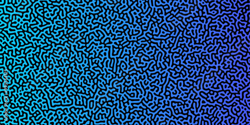 Turing reaction diffusion monochrome seamless pattern with chaotic motion. Abstract Turing organic wallpaper with background. Abstract diffusion pattern with chaotic shapes. Vector illustration	
