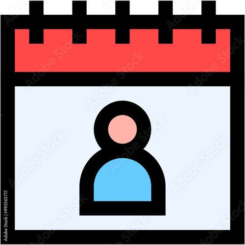Vector Icon Calendar, schedule, time and date, user, date of birth
