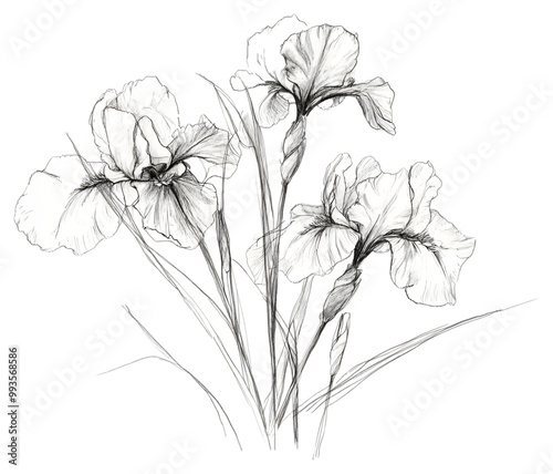 Sketch of an arrangement of irises