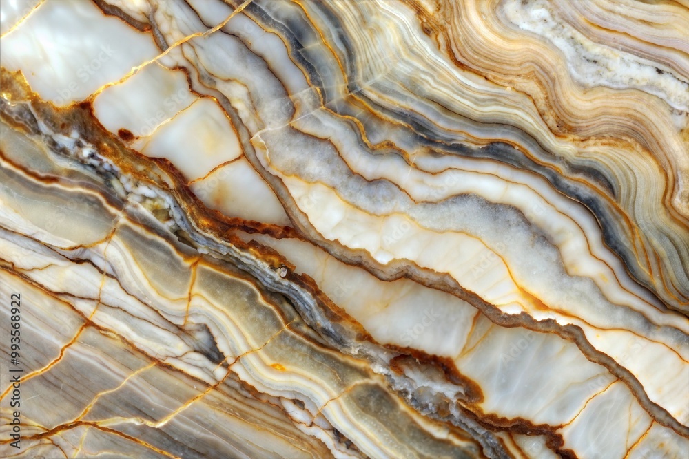 Marble texture with brown white and gray veins close-up Marble texture with brown white and gray veins close-up