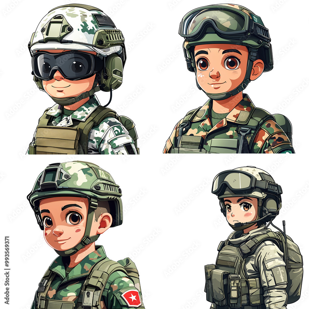 A cute soldier, designed with an endearing style. Generative AI A cute soldier, designed with an endearing style. Generative AI