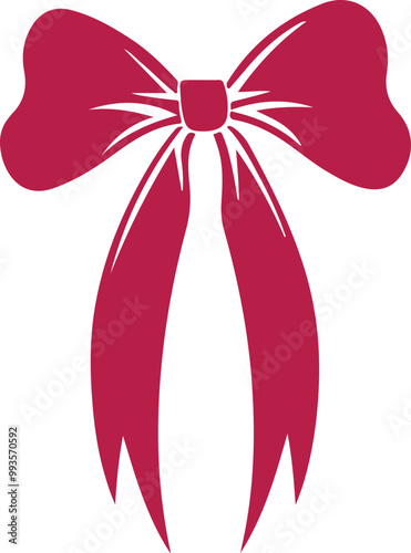 Elegant Red Ribbon Bow Vector Design
