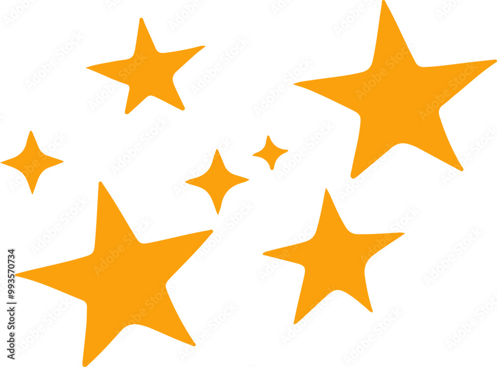 Bright Orange Stars in Vector Style Design Bright Orange Stars in Vector Style Design