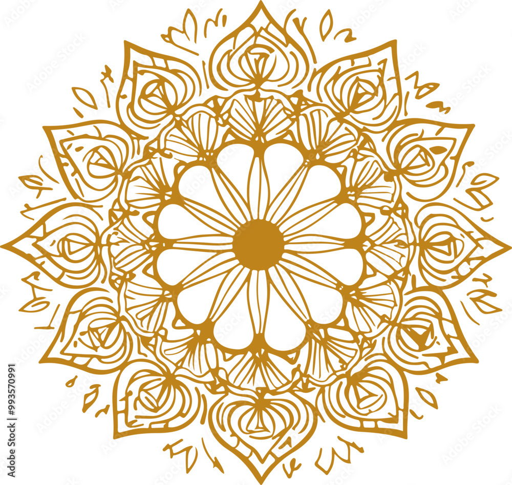 Intricate Gold Mandala Design Vector Art Intricate Gold Mandala Design Vector Art