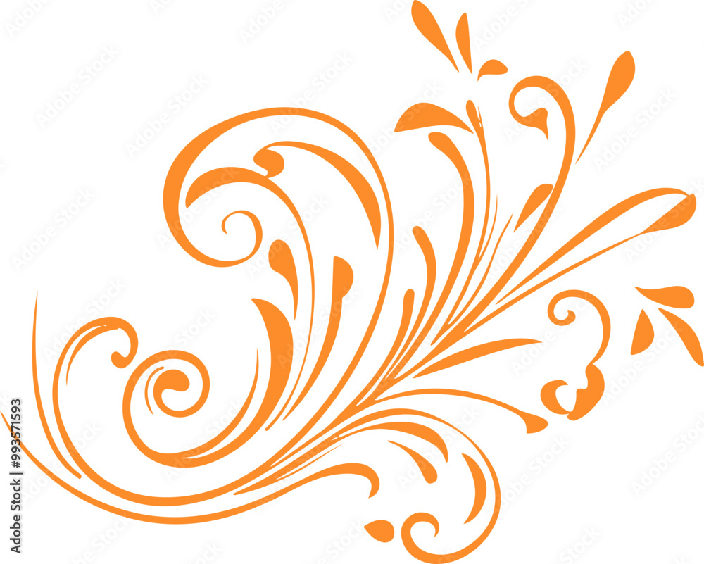 Elegant Orange Floral Vector Design Element Elegant Orange Floral Vector Design Element
