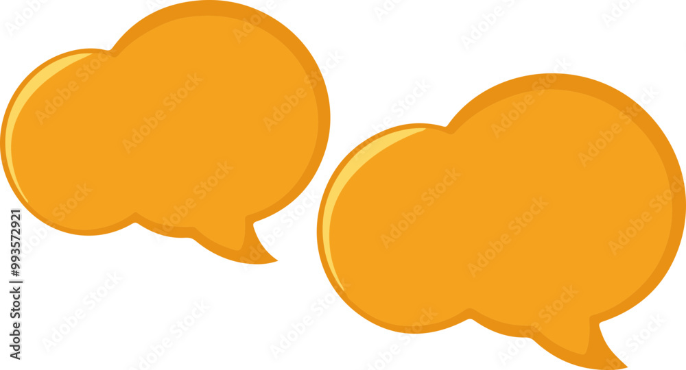 Vector Graphic of Bright Orange Speech Bubbles Vector Graphic of Bright Orange Speech Bubbles