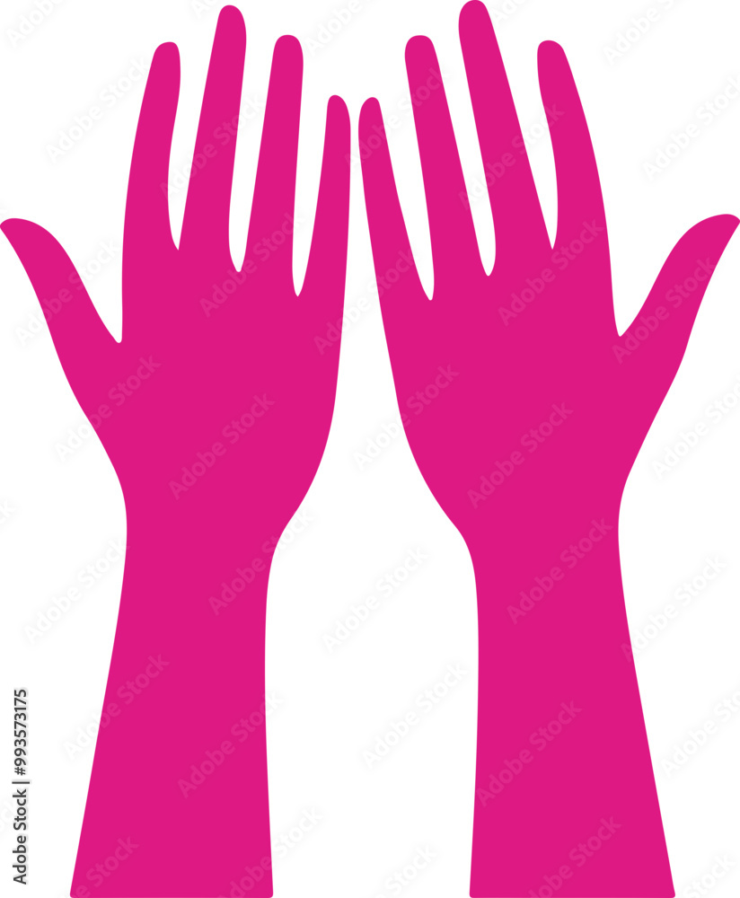 Stylized Pink Hands Reaching Upward in Vector Art Stylized Pink Hands Reaching Upward in Vector Art