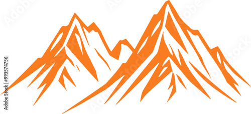 Wallpaper Mural Stylized Vector Mountains in Orange Design Torontodigital.ca