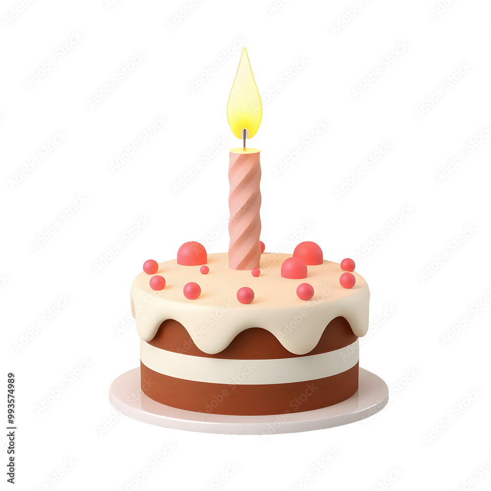 Cake and candle icon with ultra layer Cake and candle icon with ultra layer